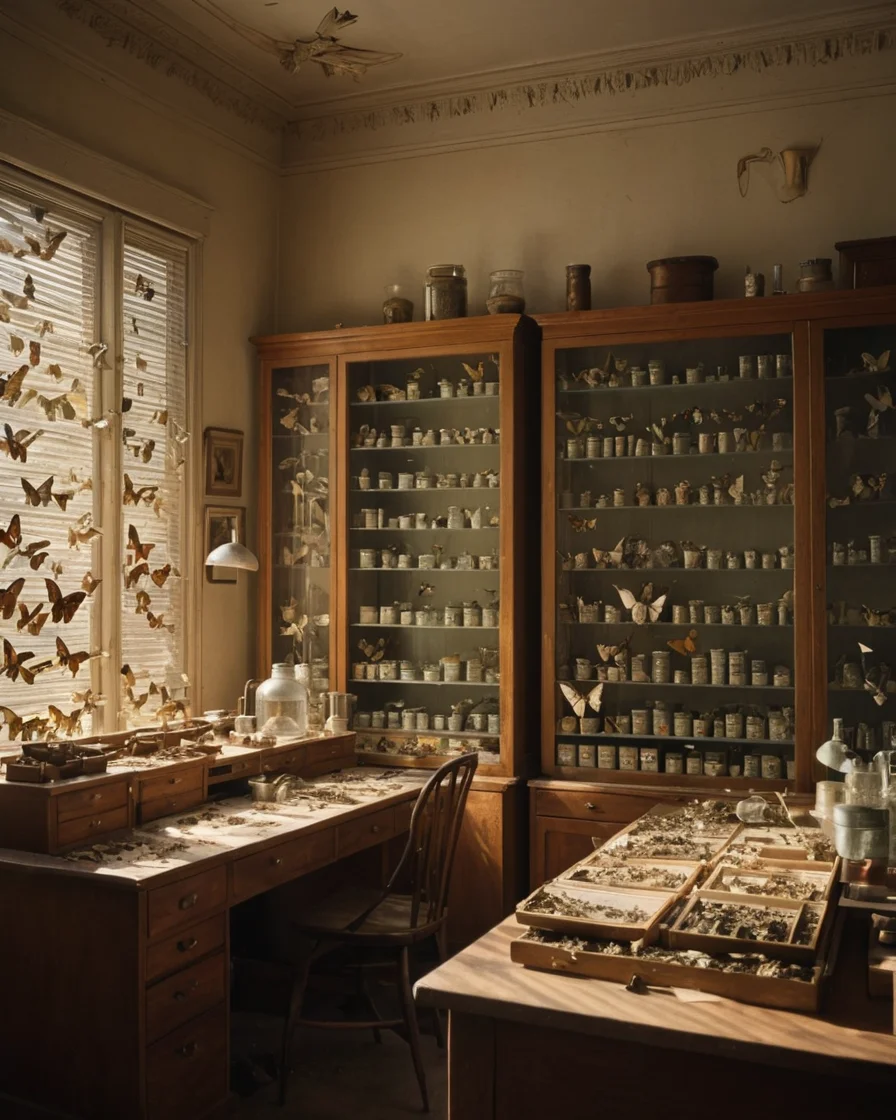 Abandoned Entomology Lab — SDXL AI prompt