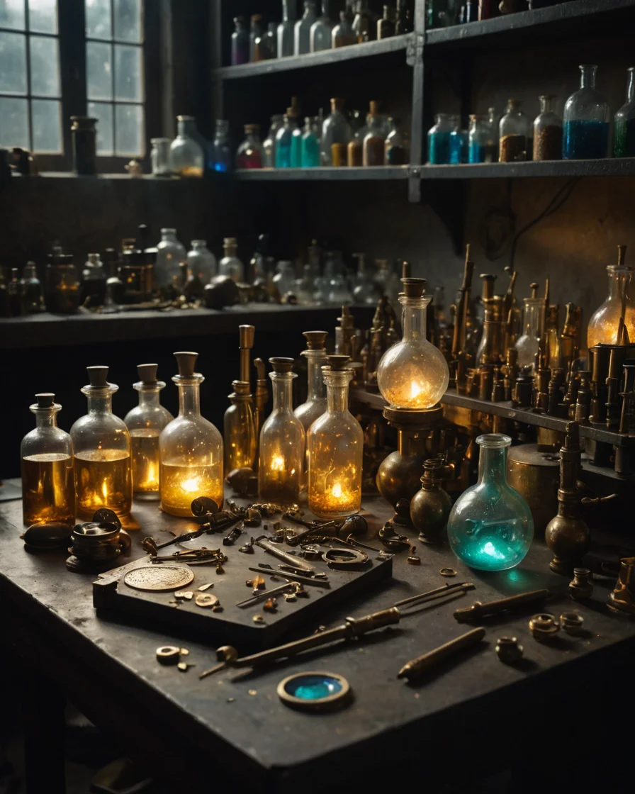 Alchemist's Glass Workshop — SDXL AI prompt