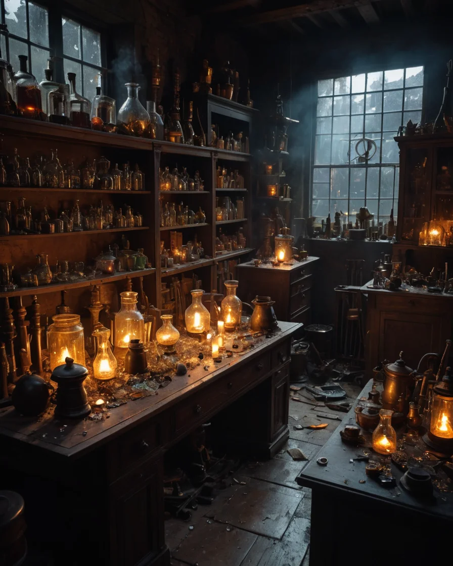 Alchemist's Glass Studio — SDXL AI prompt