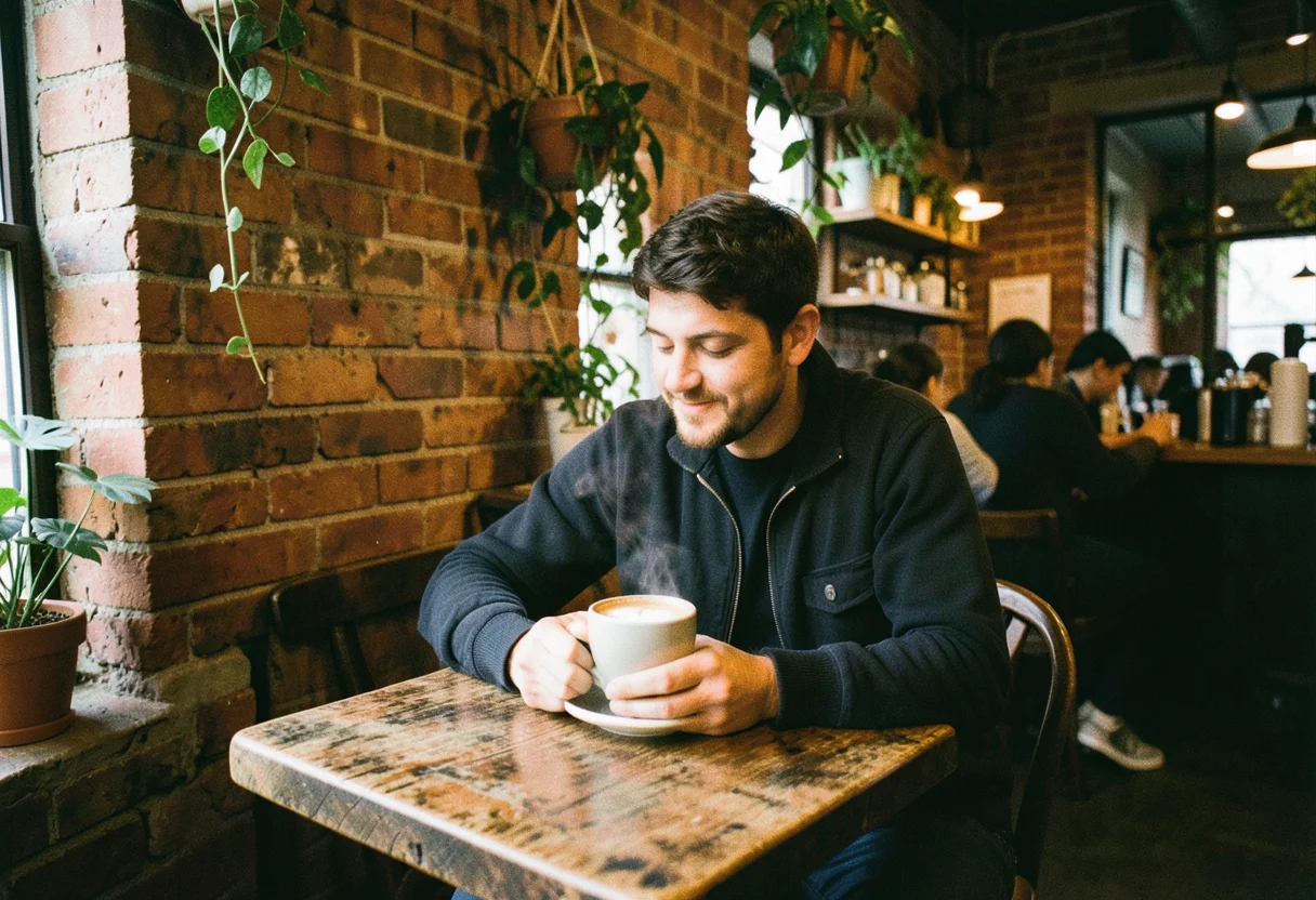Gritty Brew Corner — Flux AI prompt