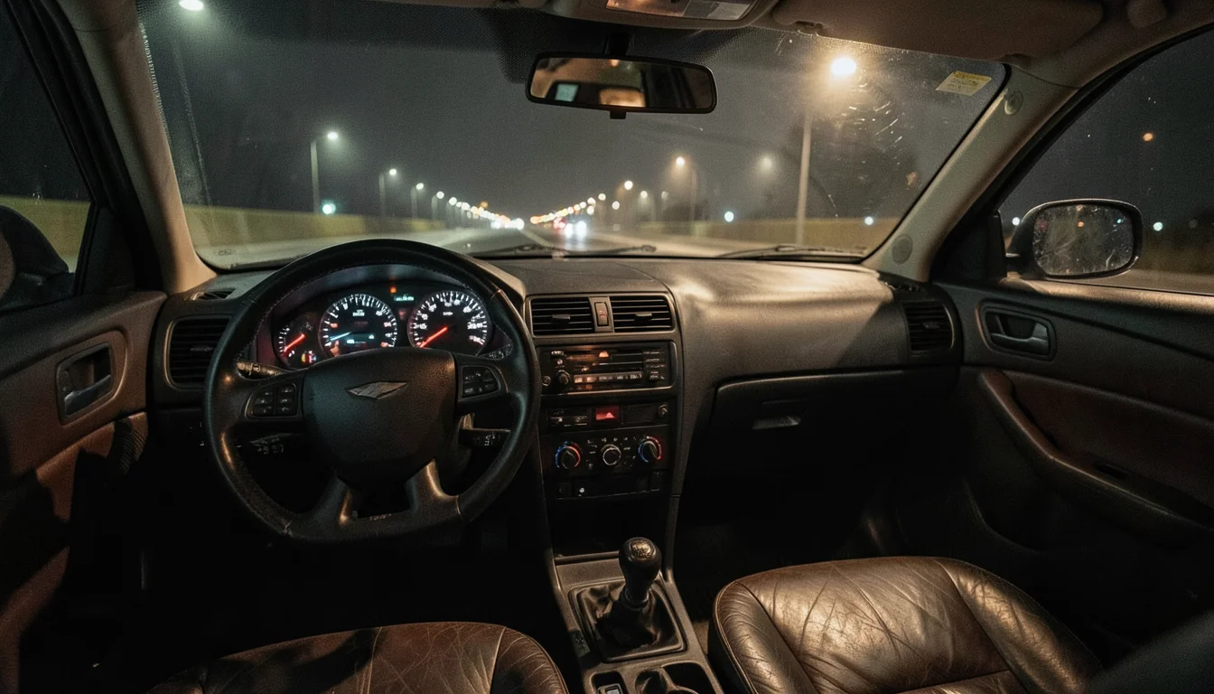 Midnight Drive Cabin — Flux AI prompt
