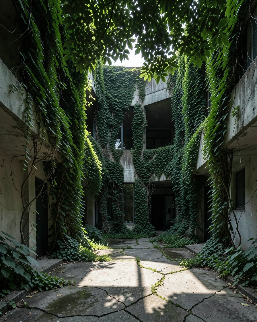 The Forgotten Courtyard — Flux AI prompt