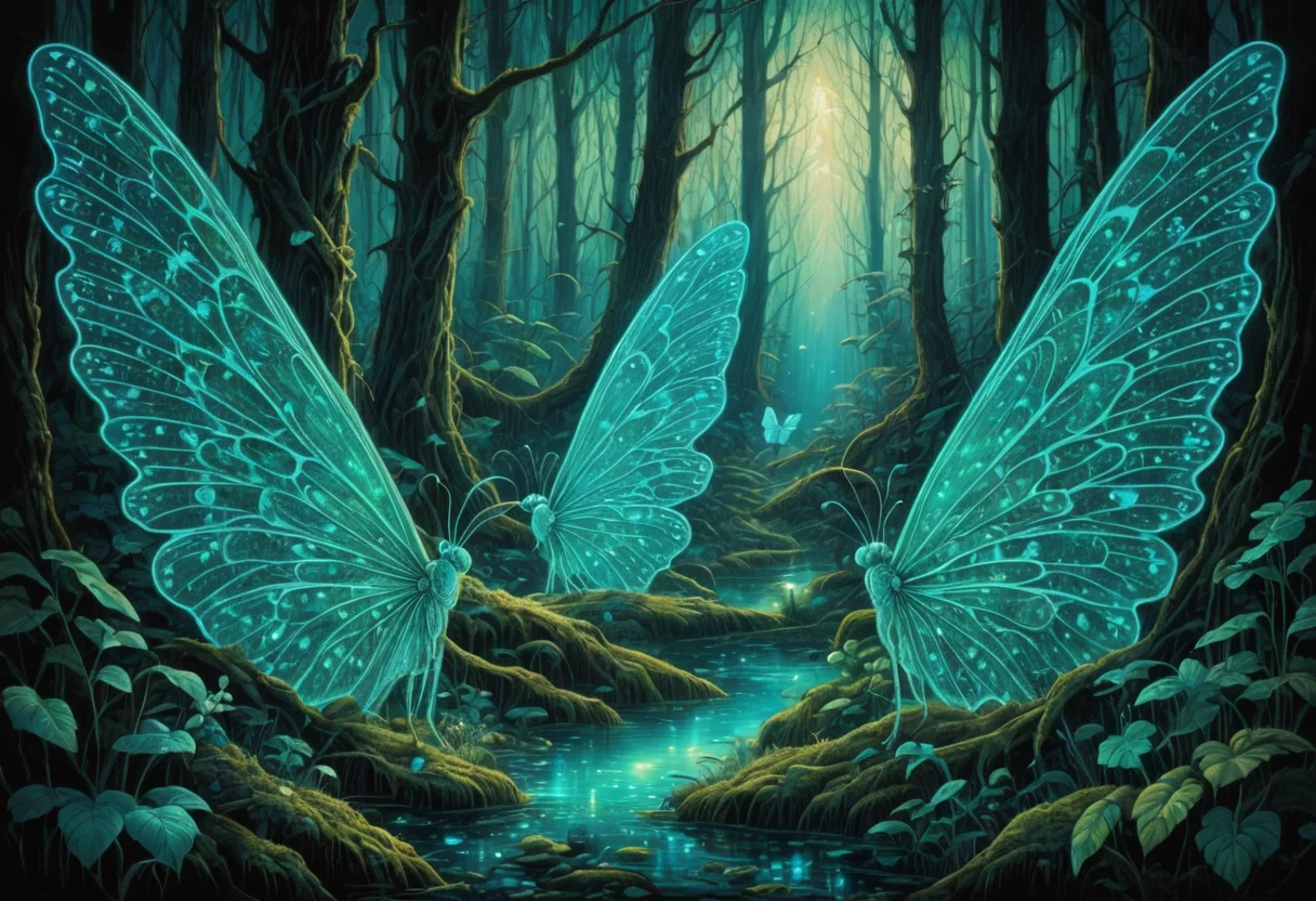 Bioluminescent Tapestry — SDXL AI prompt