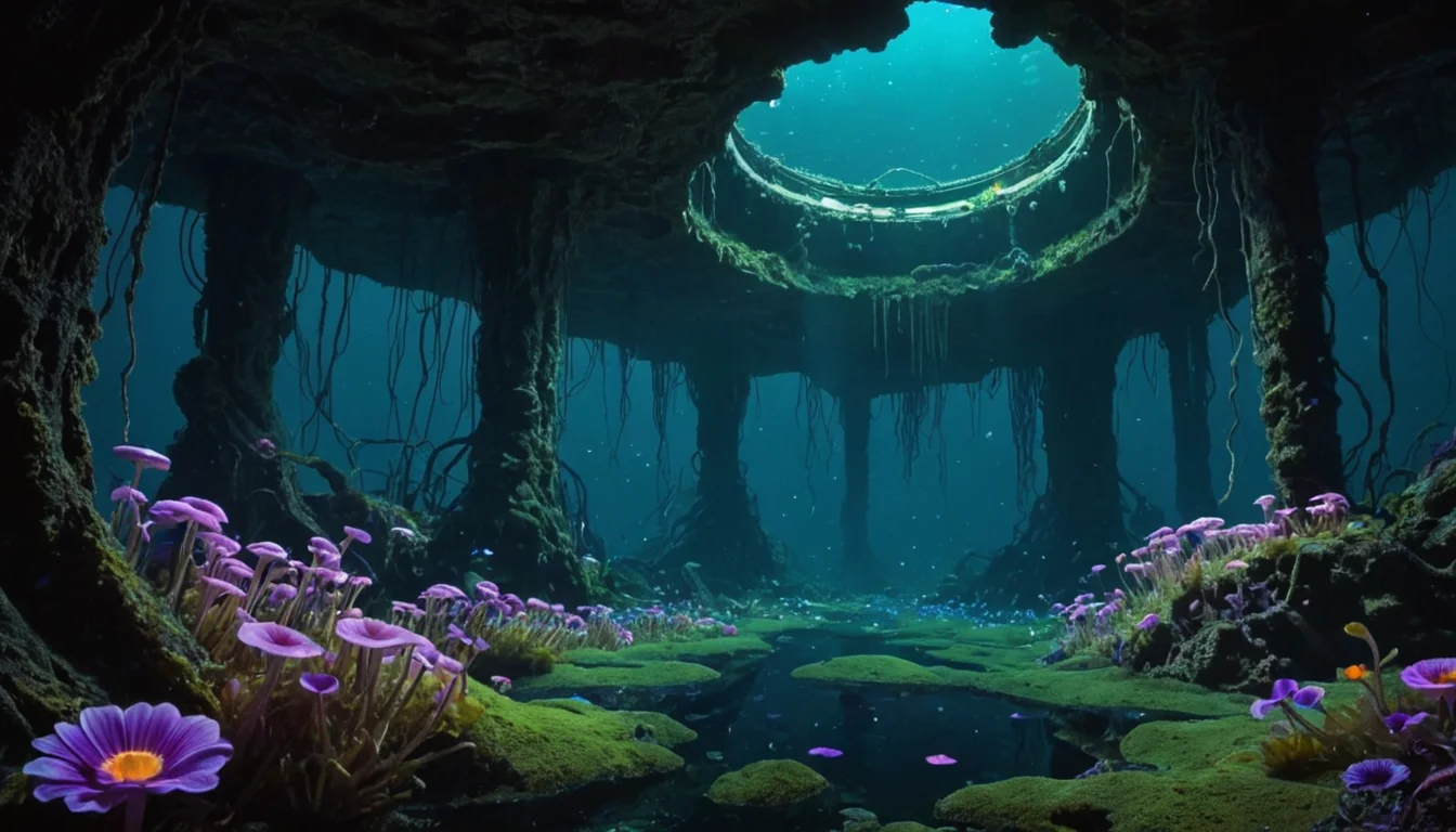 Bioluminescent Trench Vault — SDXL AI prompt