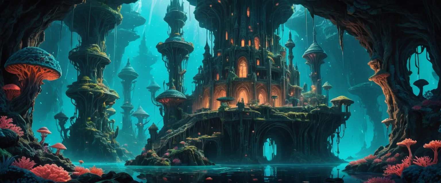 The Biomorphic Citadel — SDXL AI prompt