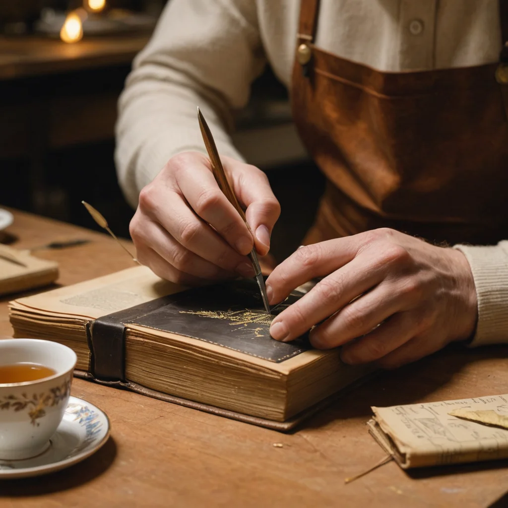 The Bookbinder's Stitch — SDXL AI prompt