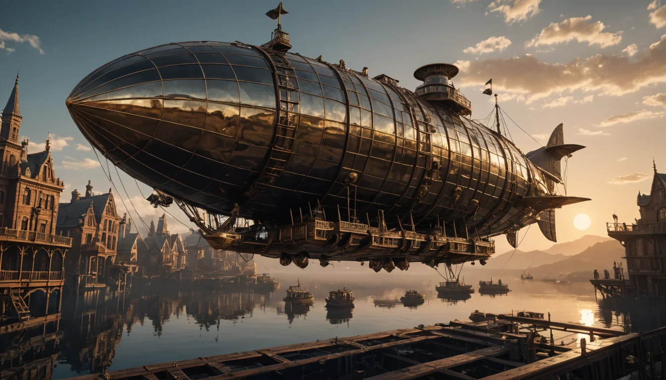 Brass Sky Dock — SDXL AI prompt