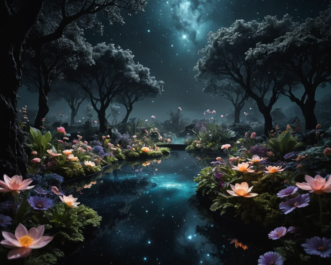 Celestial Void Garden — SDXL AI prompt