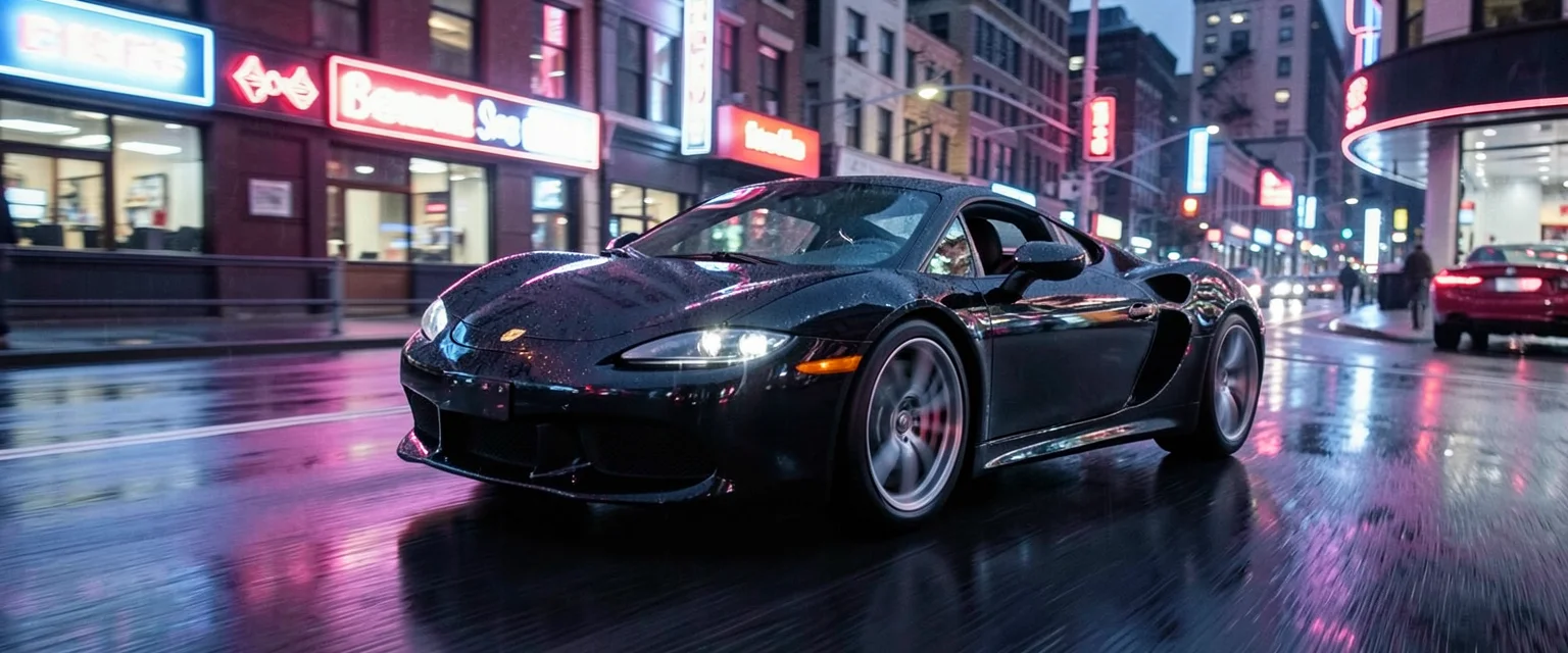Chrome Night Drive — Flux AI prompt