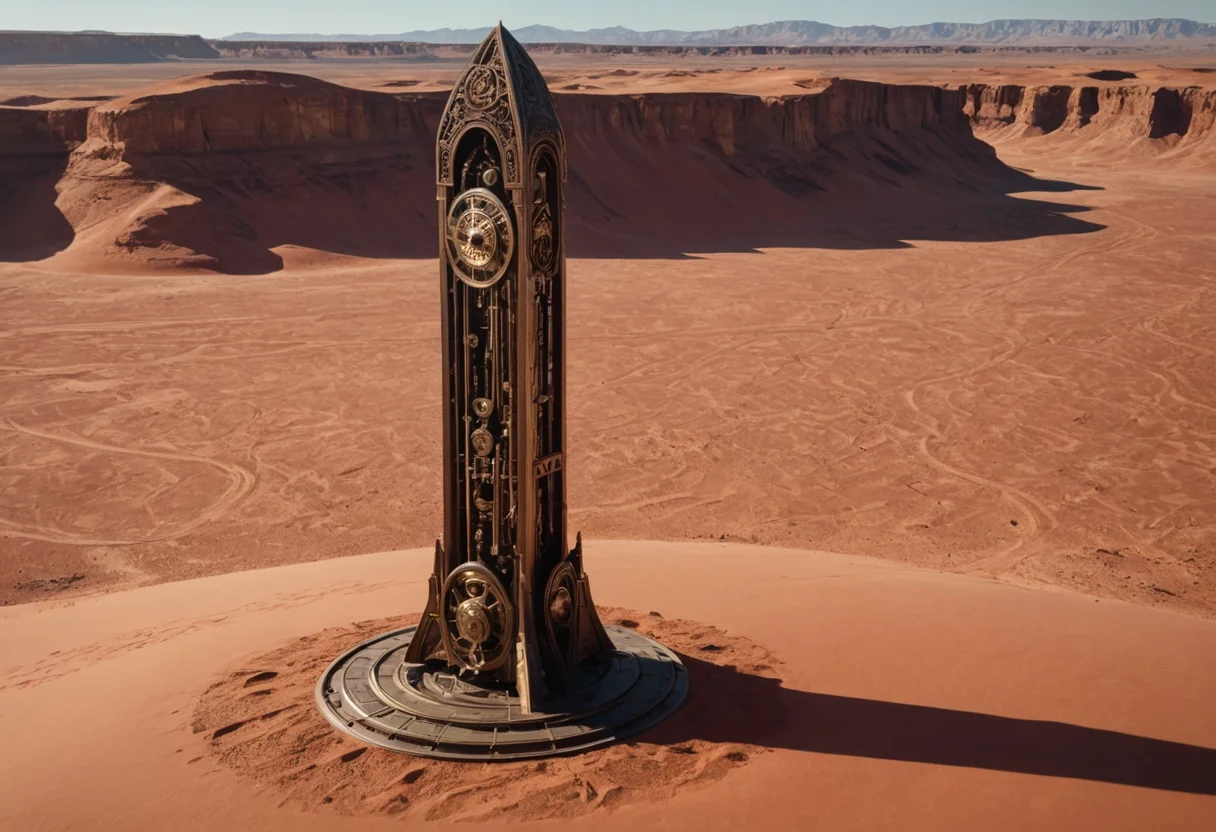 Clockwork Desert Monolith — SDXL AI prompt