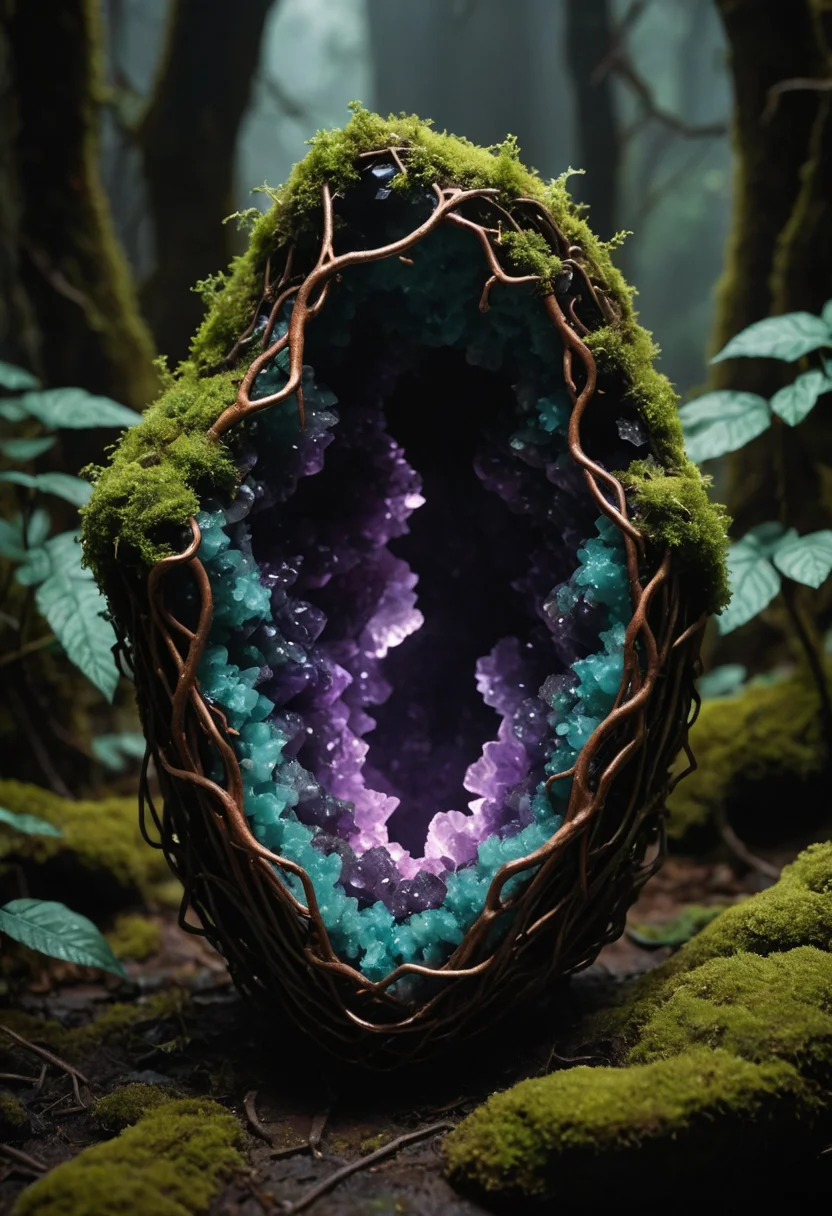 Oxidized Geode Garden — SDXL AI prompt