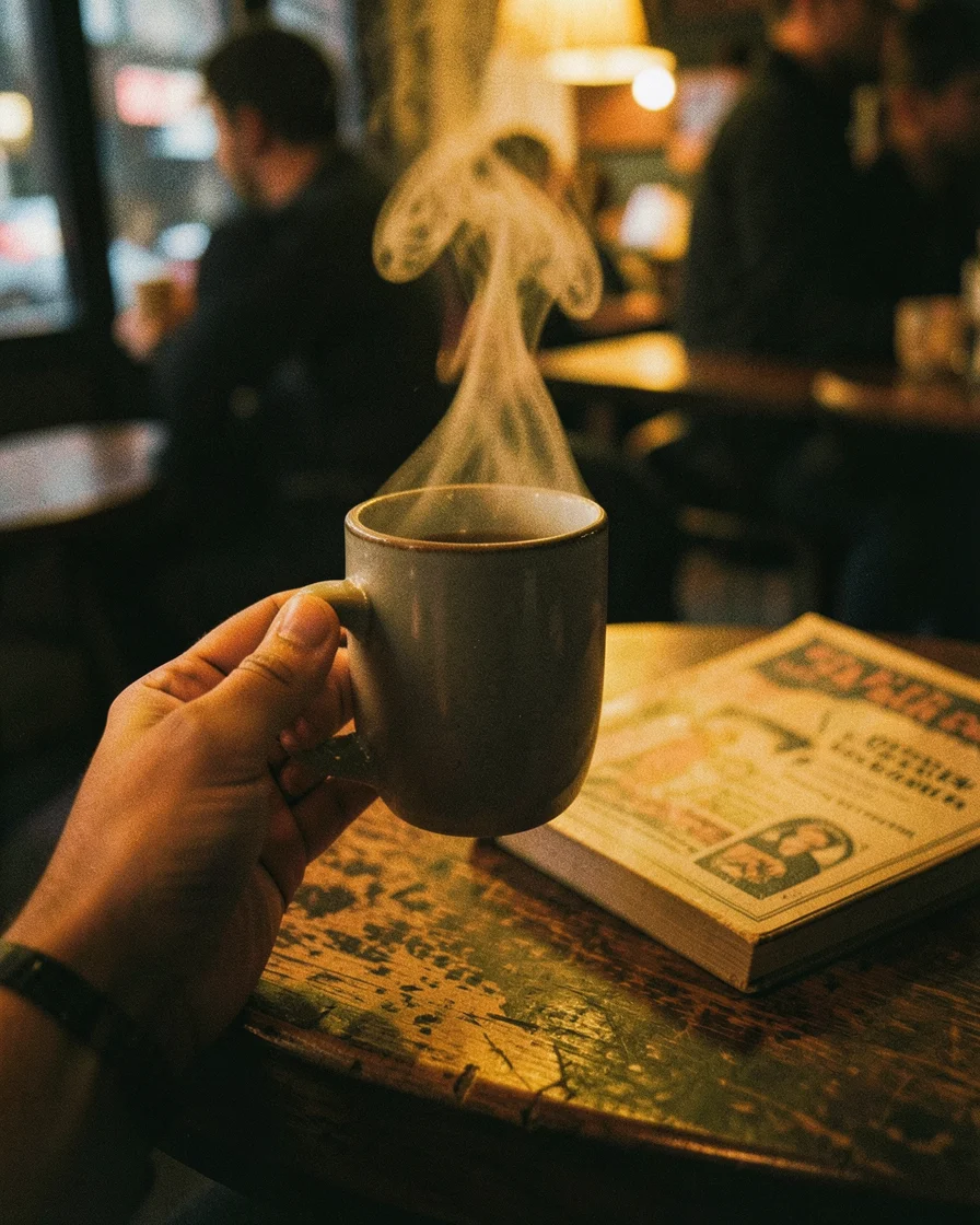 Late Night Static Brew — Flux AI prompt