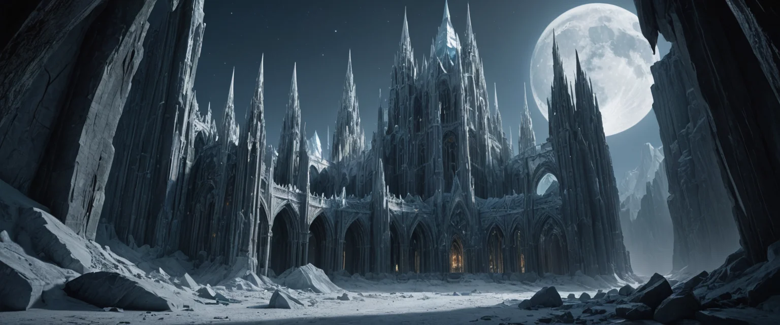 Fractured Ice Cathedral — SDXL AI prompt