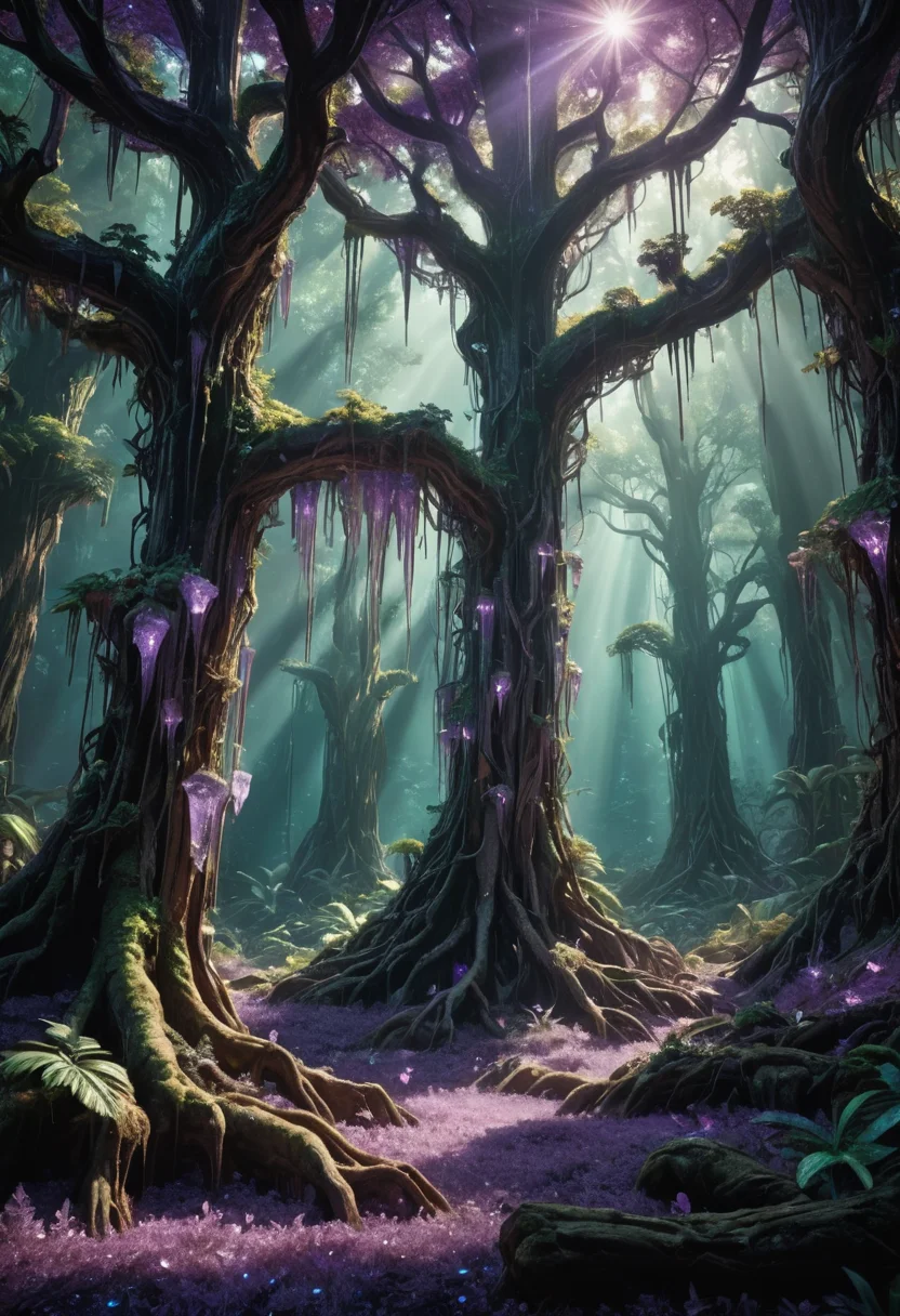 Whispering Crystal Forest — SDXL AI prompt