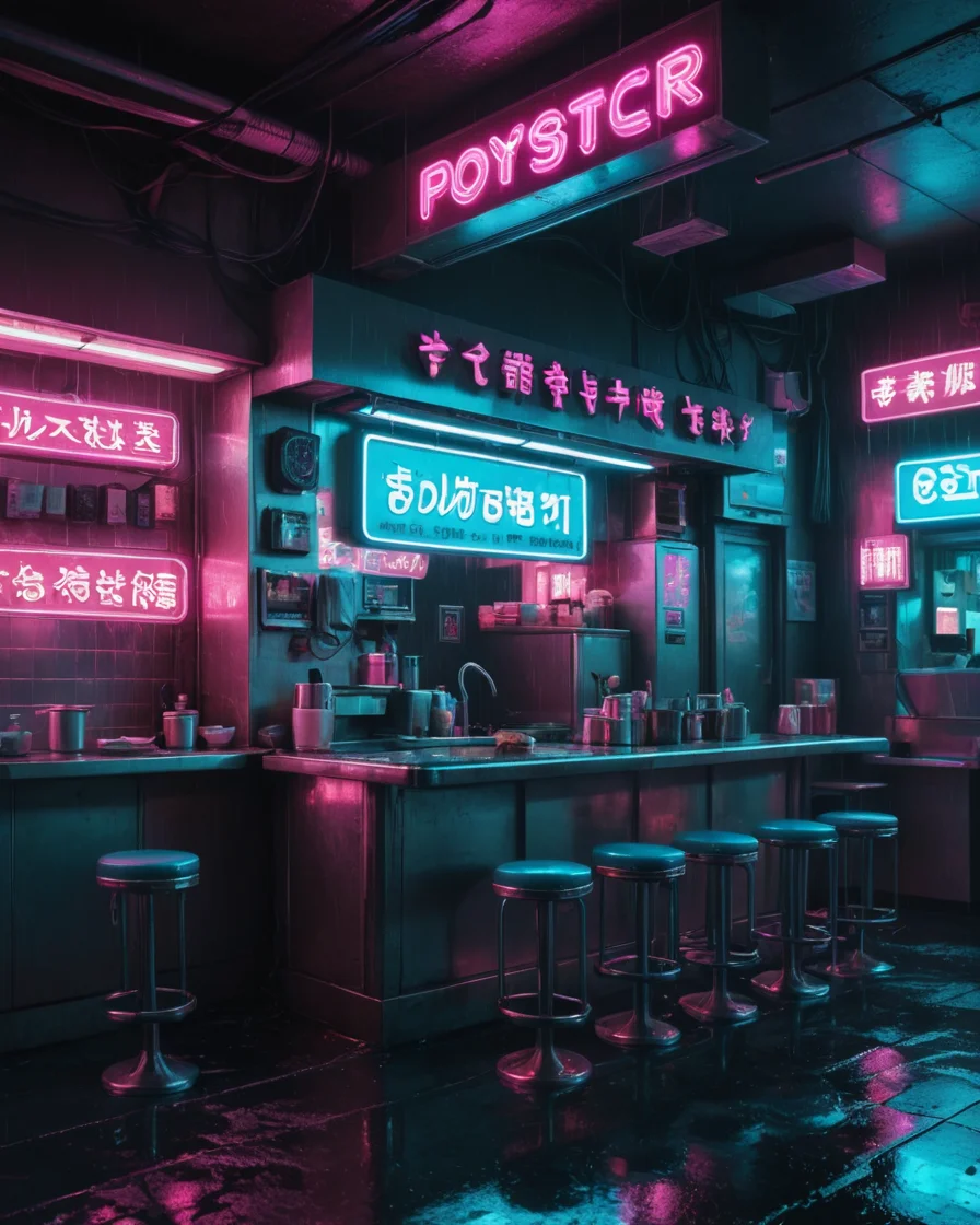 Cyber Noodle Bar — SDXL AI prompt