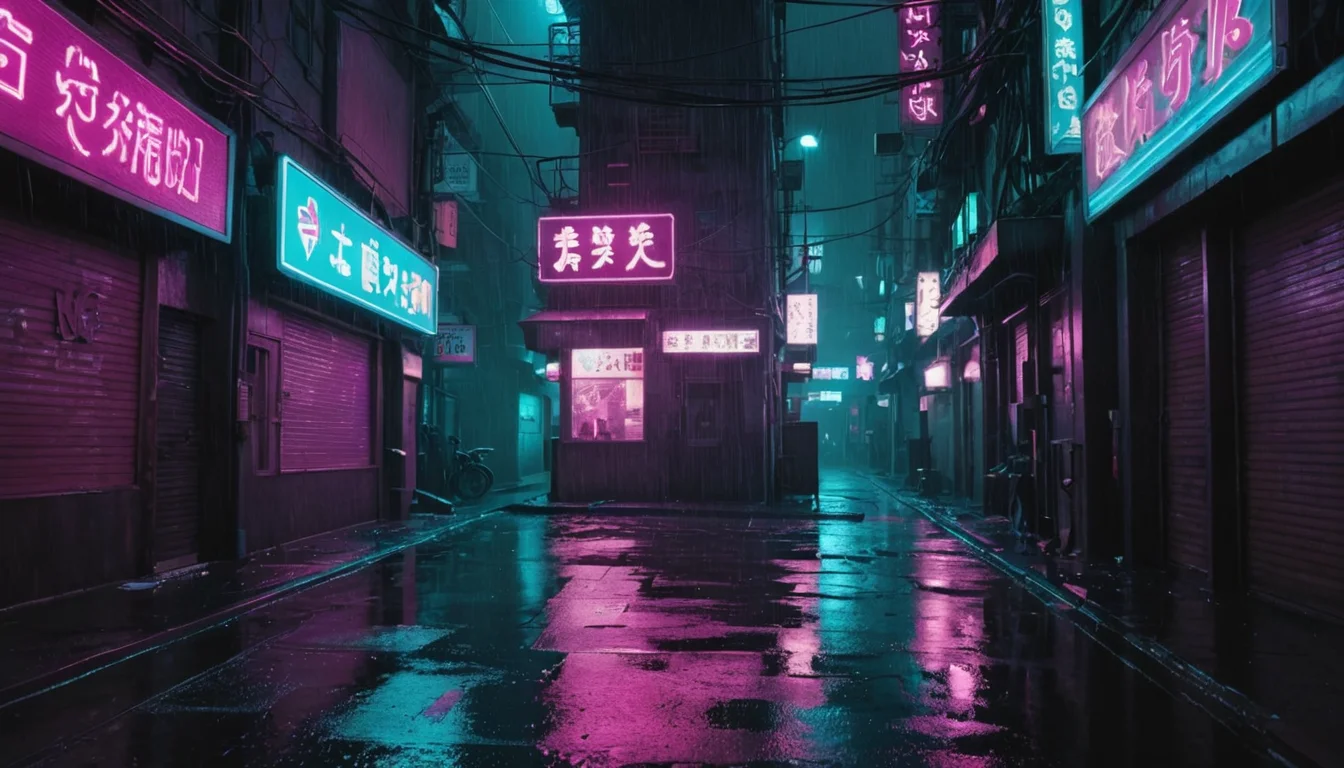 Neon Rain Alley — SDXL AI prompt