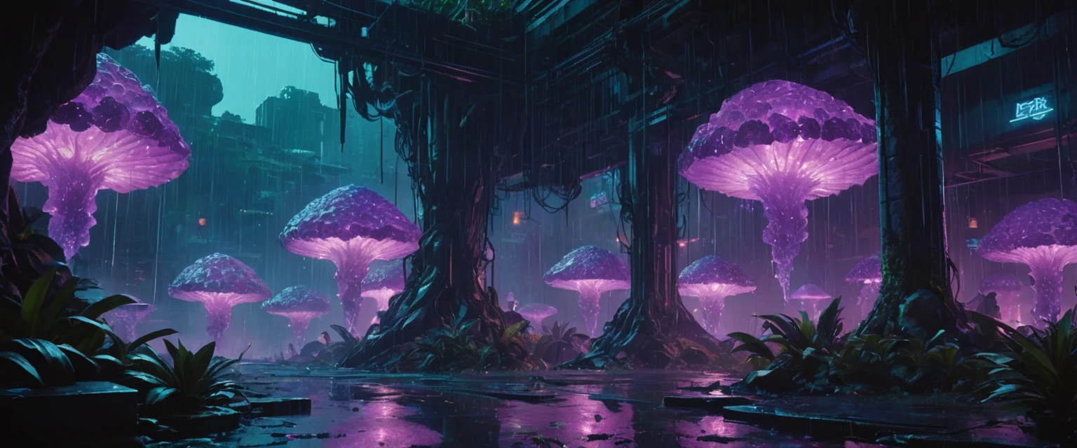 Neon Geode Garden — SDXL AI prompt
