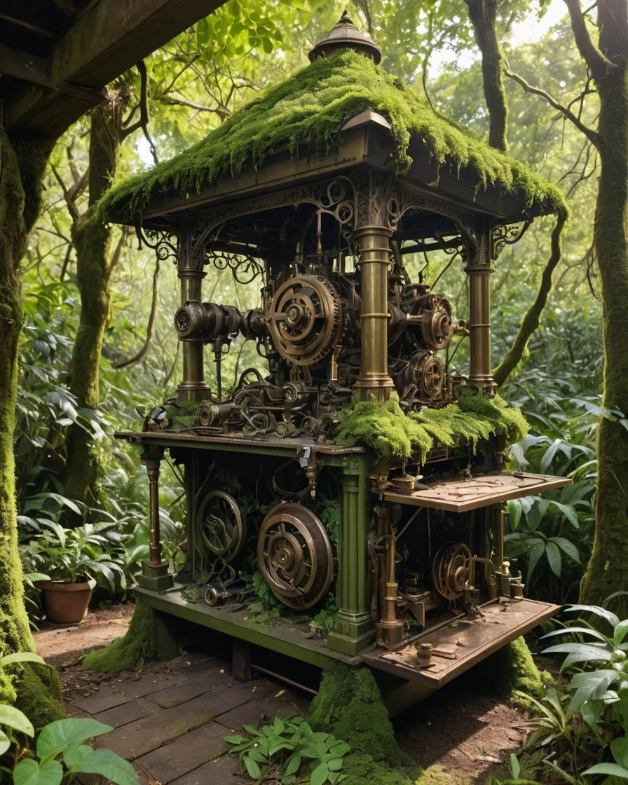 Decaying Machine Garden — SDXL AI prompt
