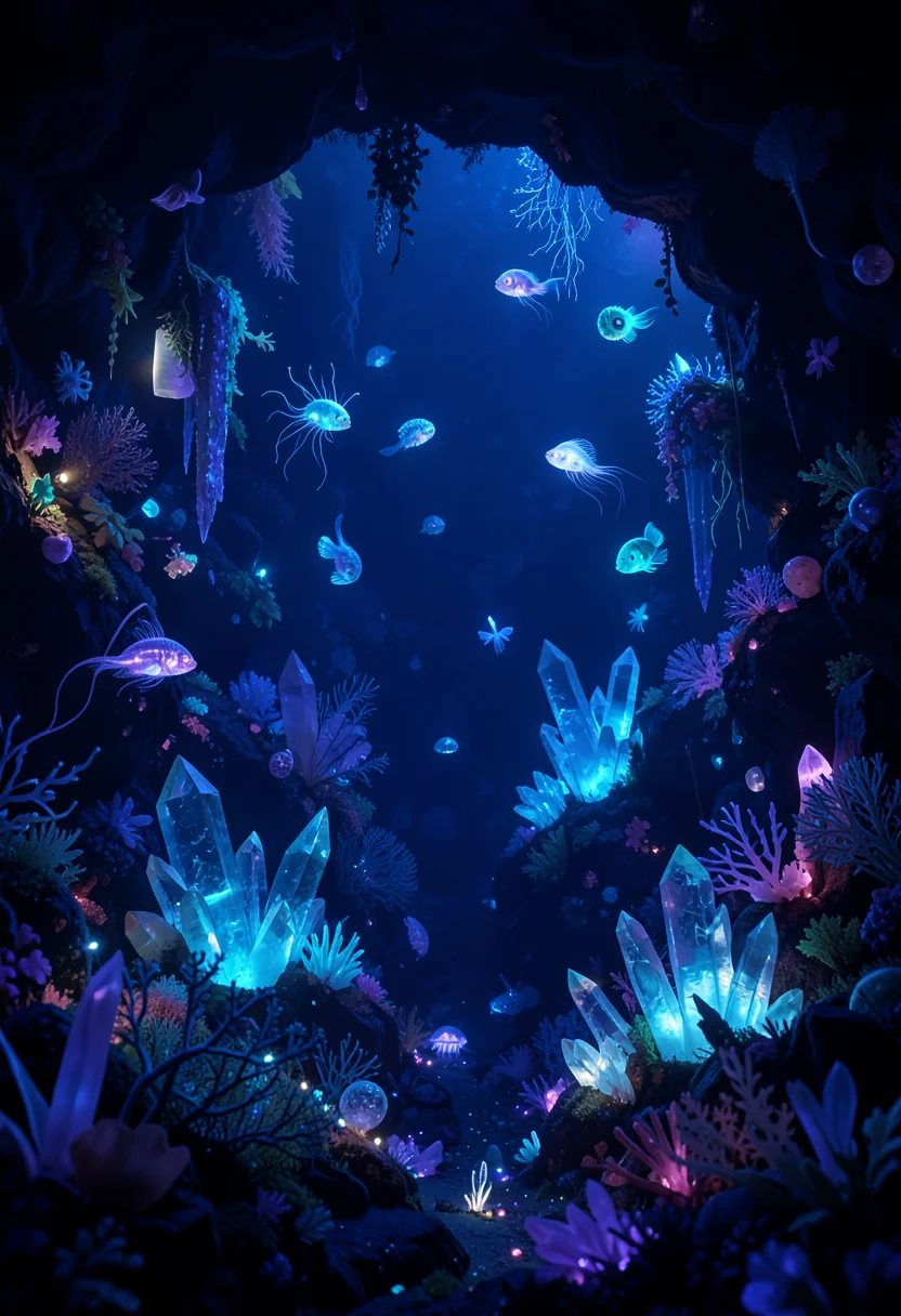 Abyssal Light Garden — Flux AI prompt