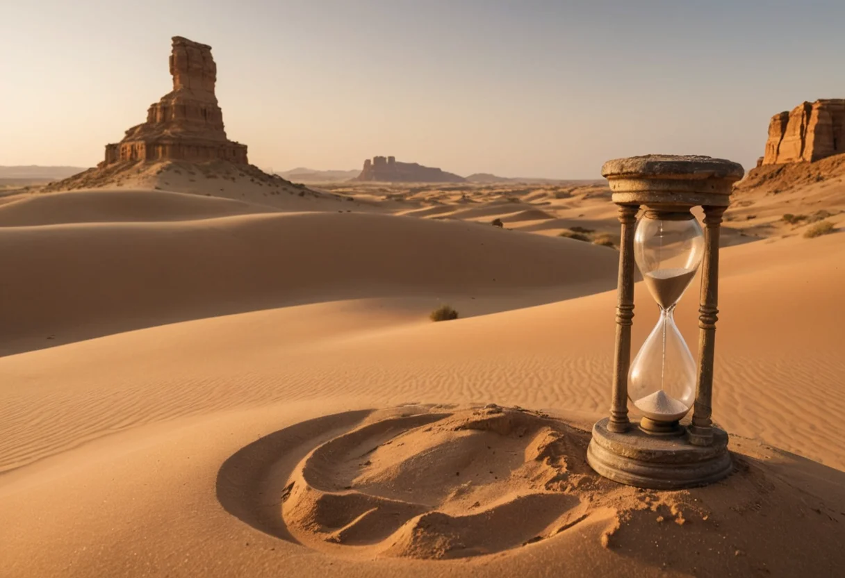 Desert Ruins of the Sand-Clock — SDXL AI prompt