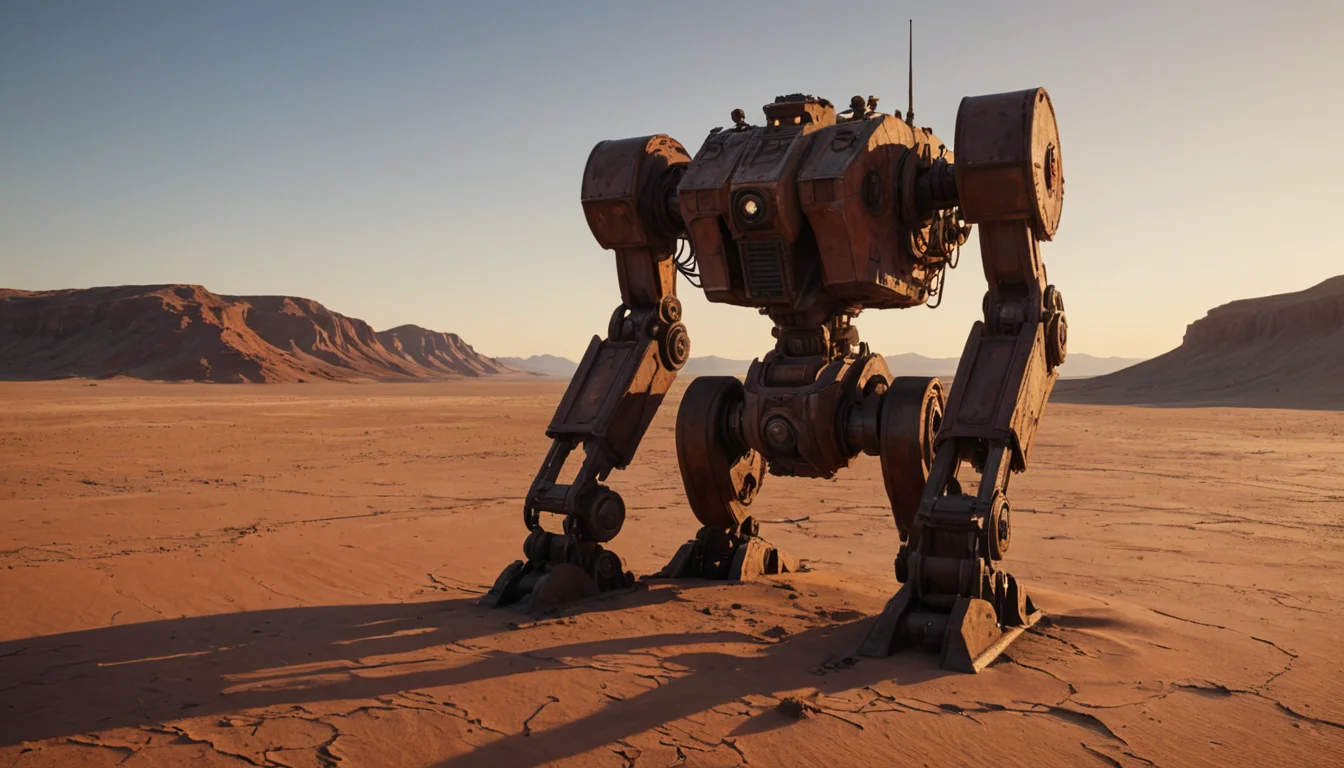Desert Mechanical Sentinel — SDXL AI prompt