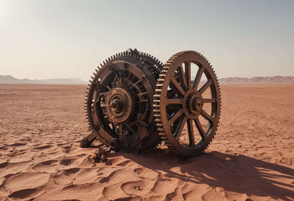 Desert Mechanism Ruin — SDXL AI prompt