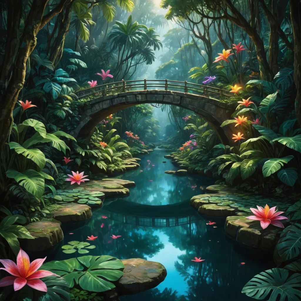 Floating Garden Bridge — SDXL AI prompt