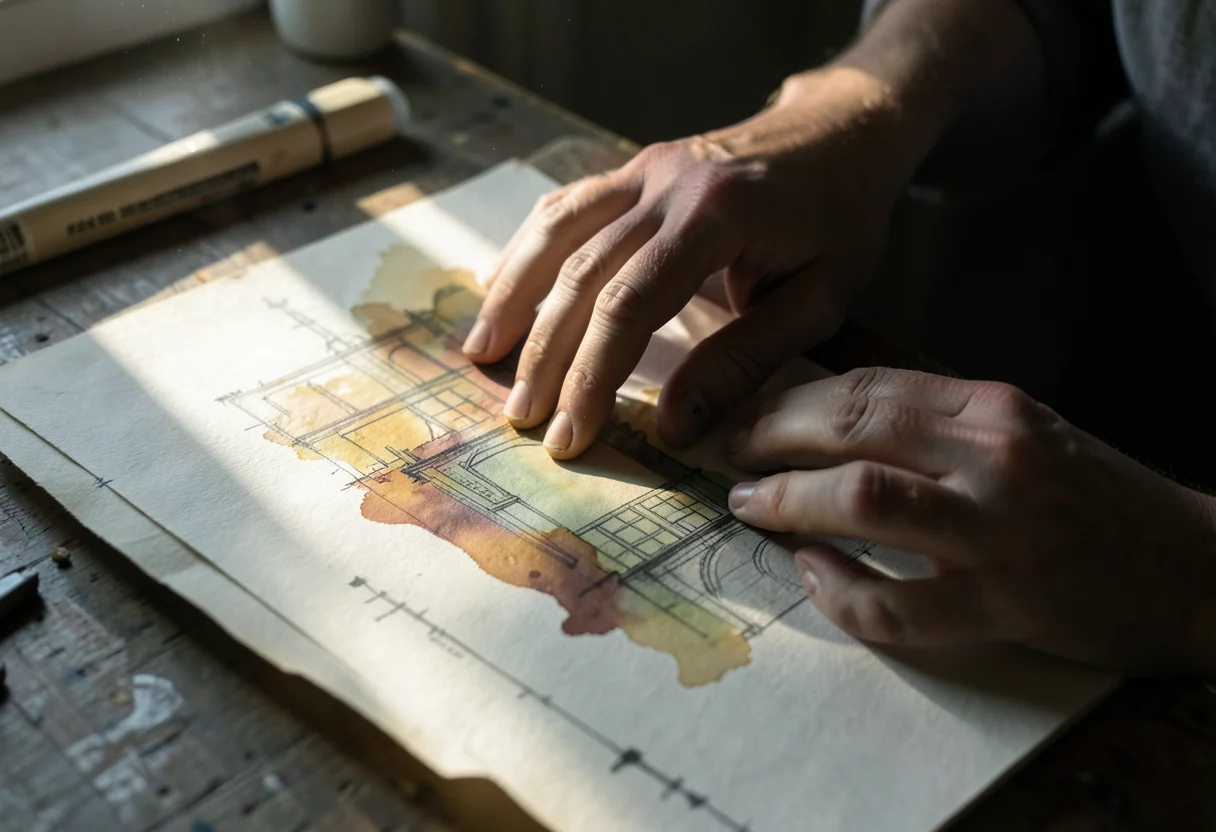 Faded Sketchbook — Flux AI prompt