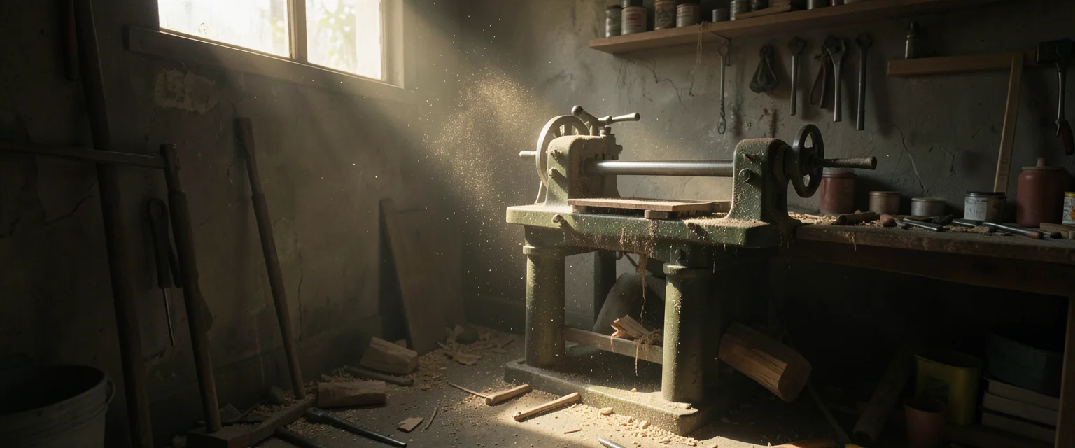 The Lathe Room — Flux AI prompt