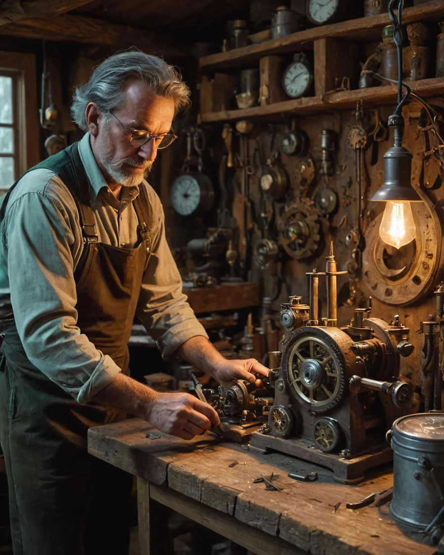 The Fossil Clockmaker — SDXL AI prompt