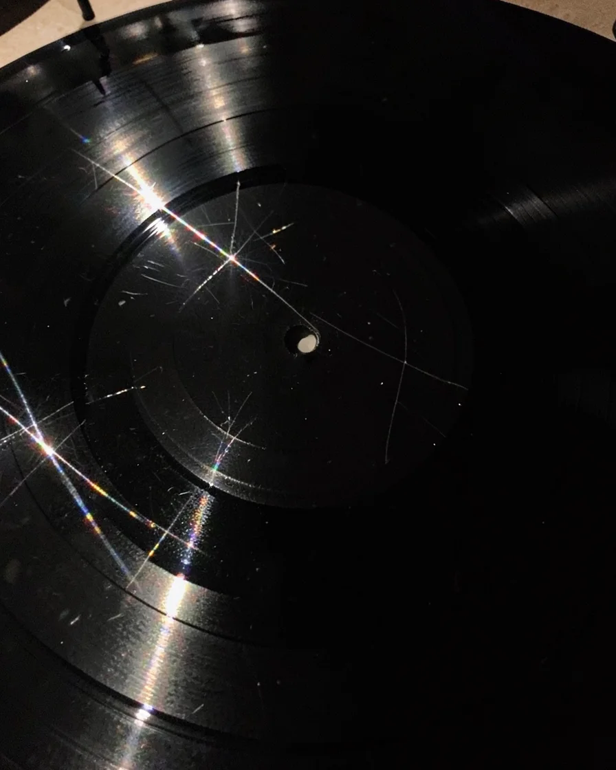 Fragmented Cosmic Vinyl — Flux AI prompt