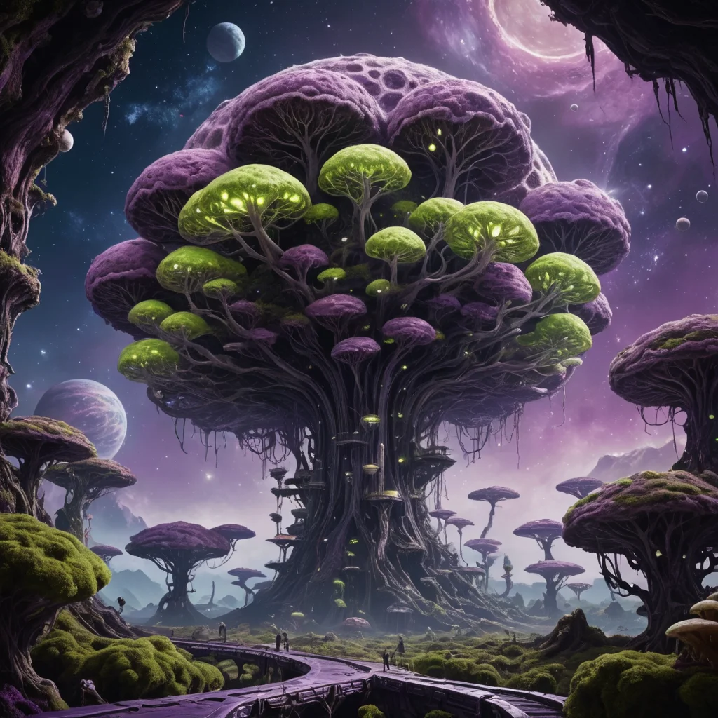 Fungal Space Station — SDXL AI prompt