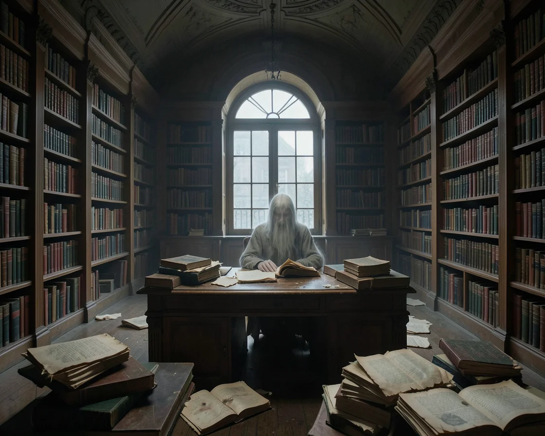 Haunted Library — Flux AI prompt