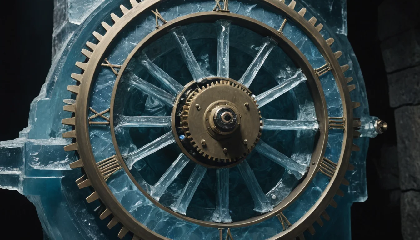 Ice Clock Cavern — SDXL AI prompt