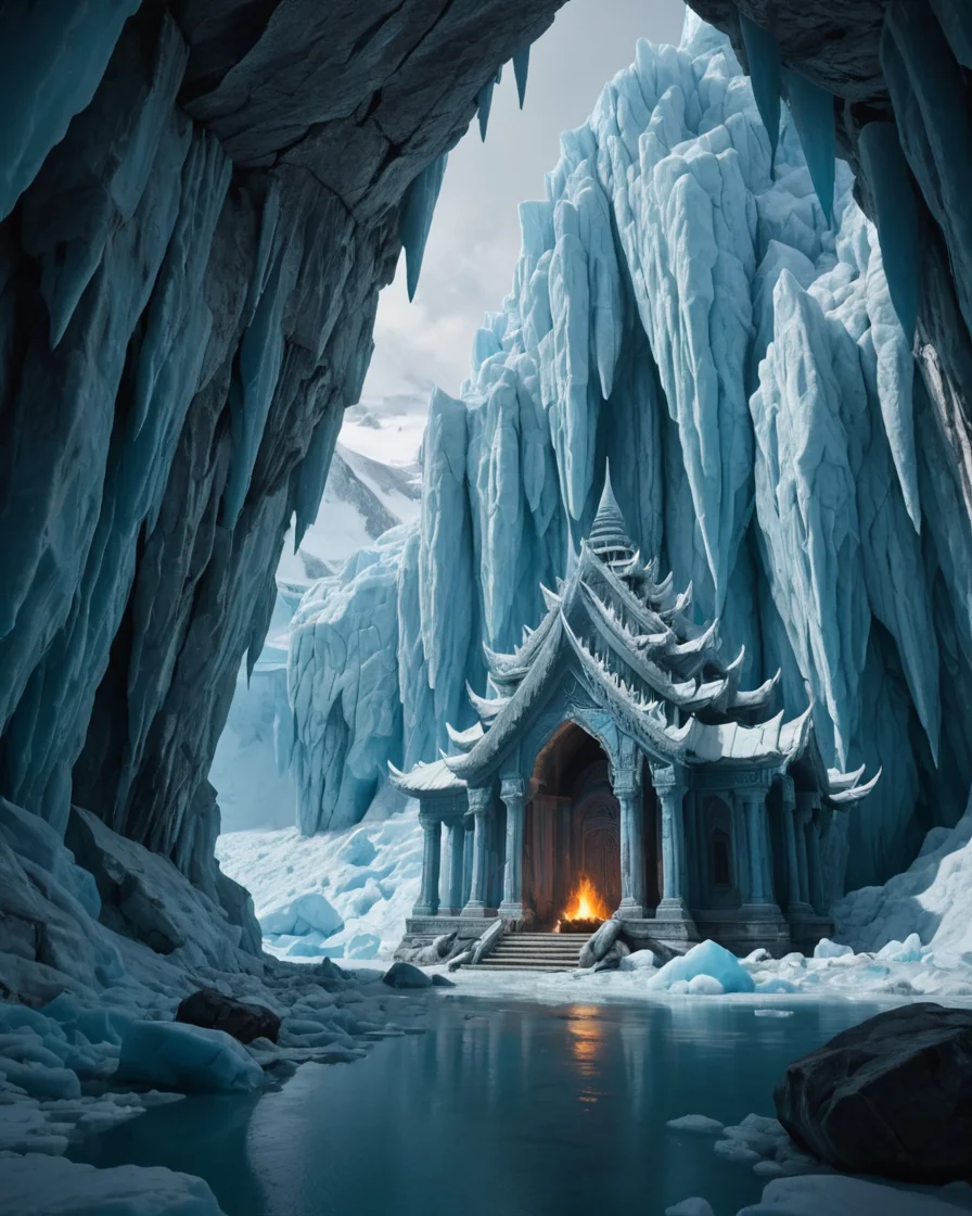 Glacial Sky Temple — SDXL AI prompt