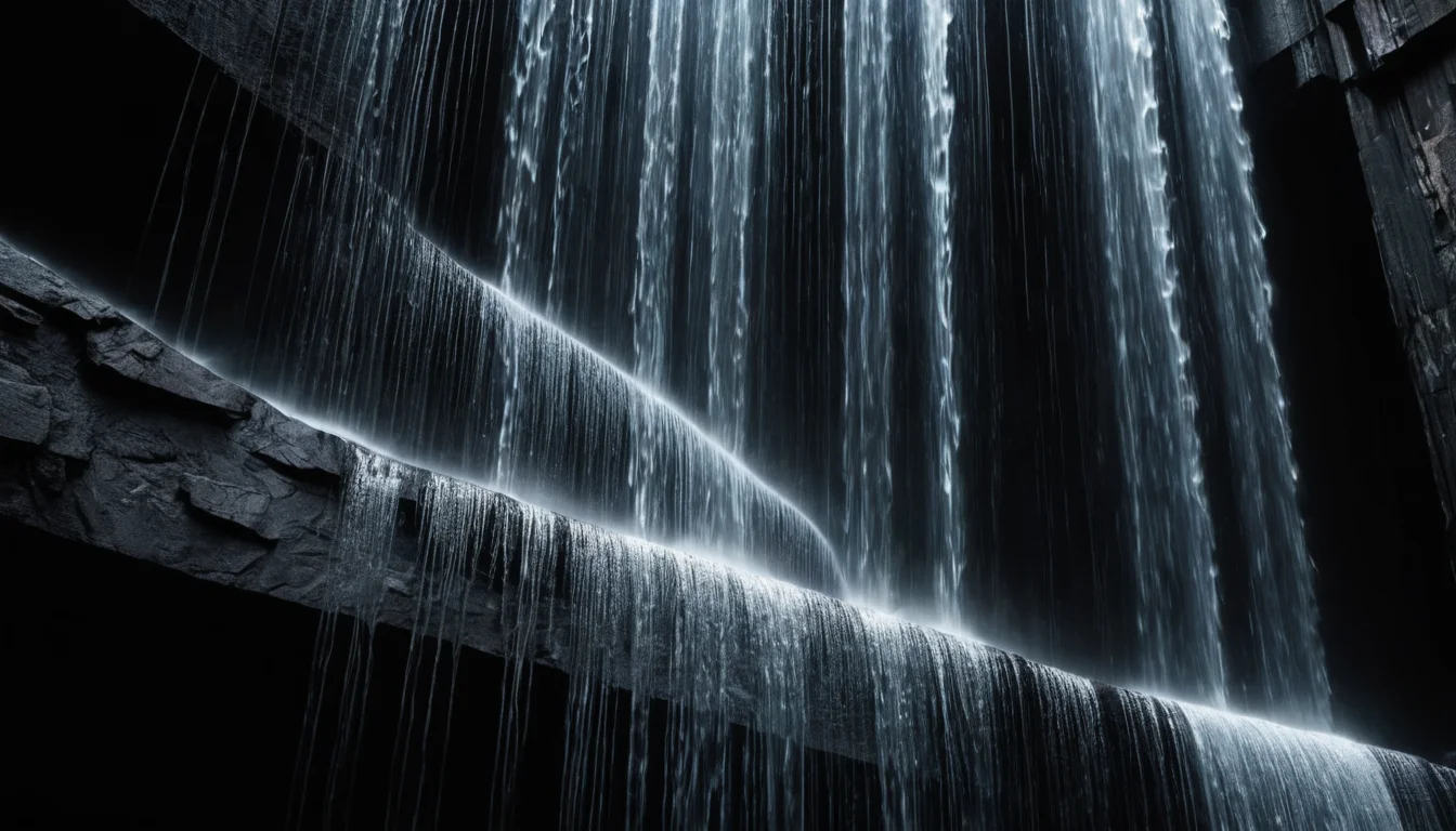 The Etched Data Waterfall — SDXL AI prompt