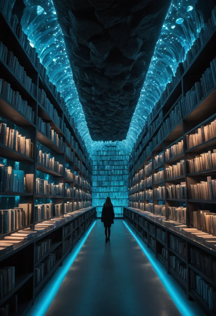 Glass Library Caverns — SDXL AI prompt