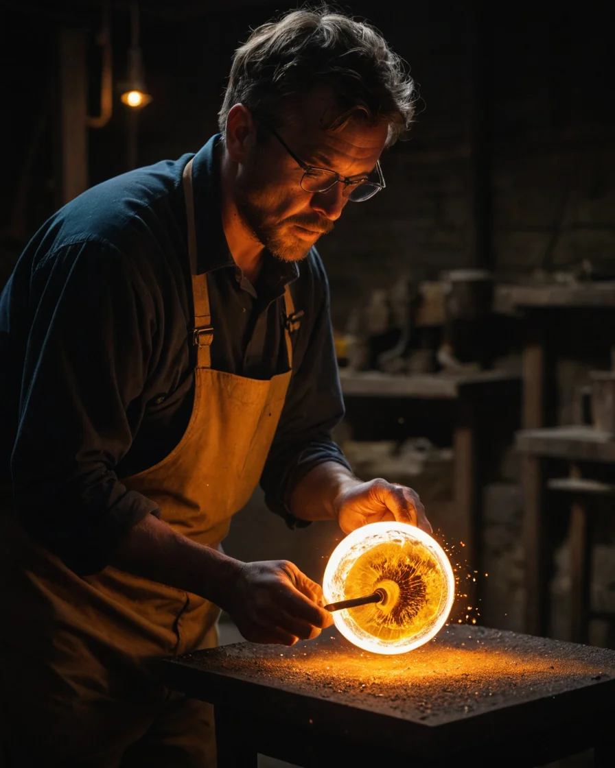 Glassblower and the Molten Orb — SDXL AI prompt
