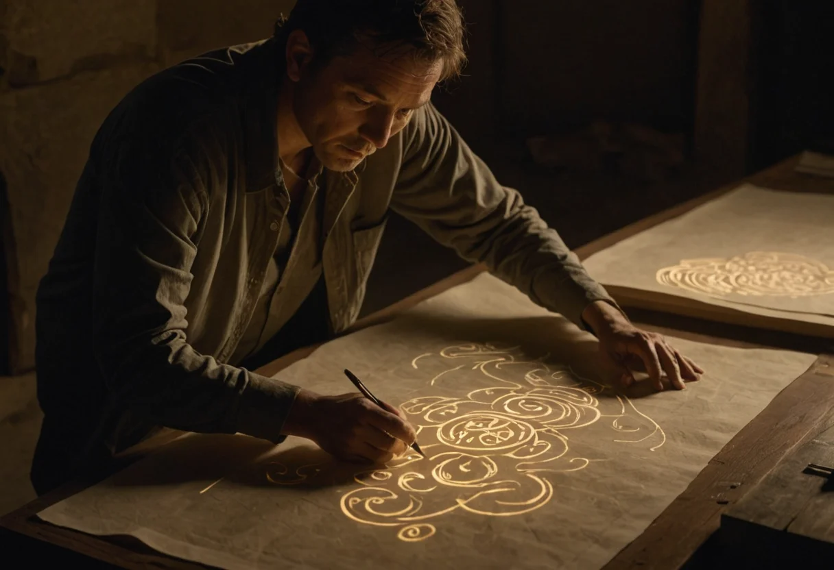Glyph Weaver Scribe Ritual — SDXL AI prompt