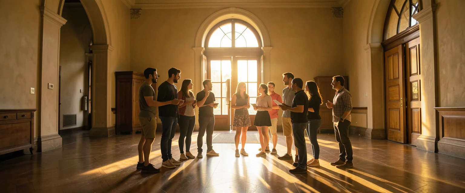 Hall Talk — Flux AI prompt