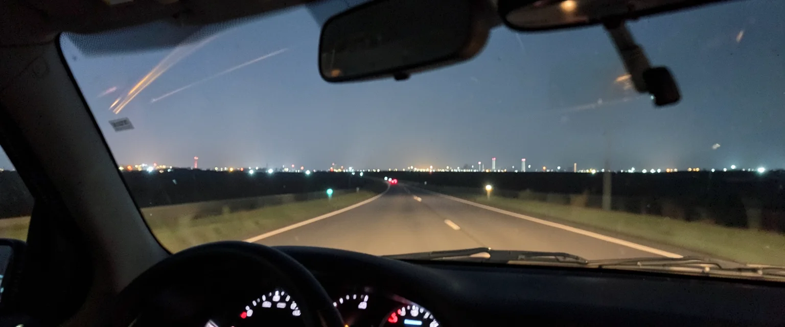 City Haze Departure — Flux AI prompt