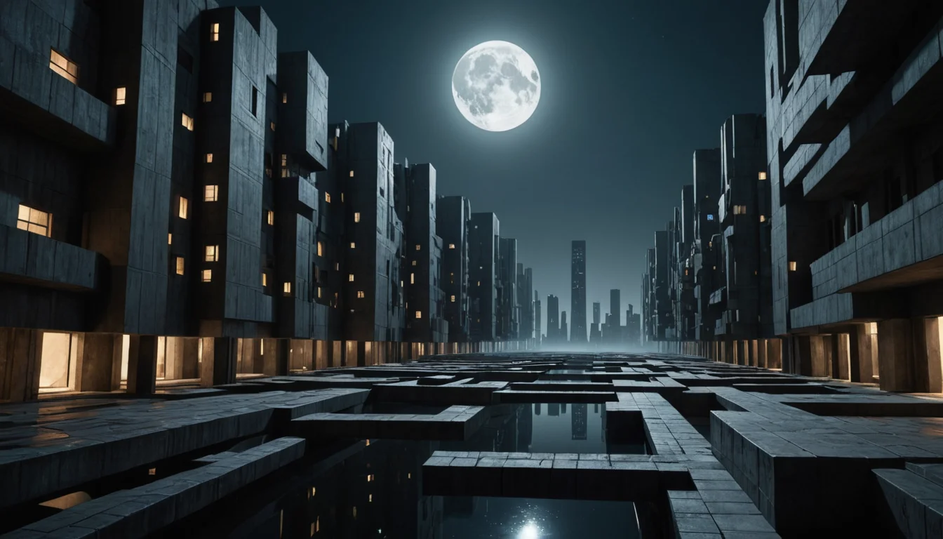 Fractured Monolith City — SDXL AI prompt