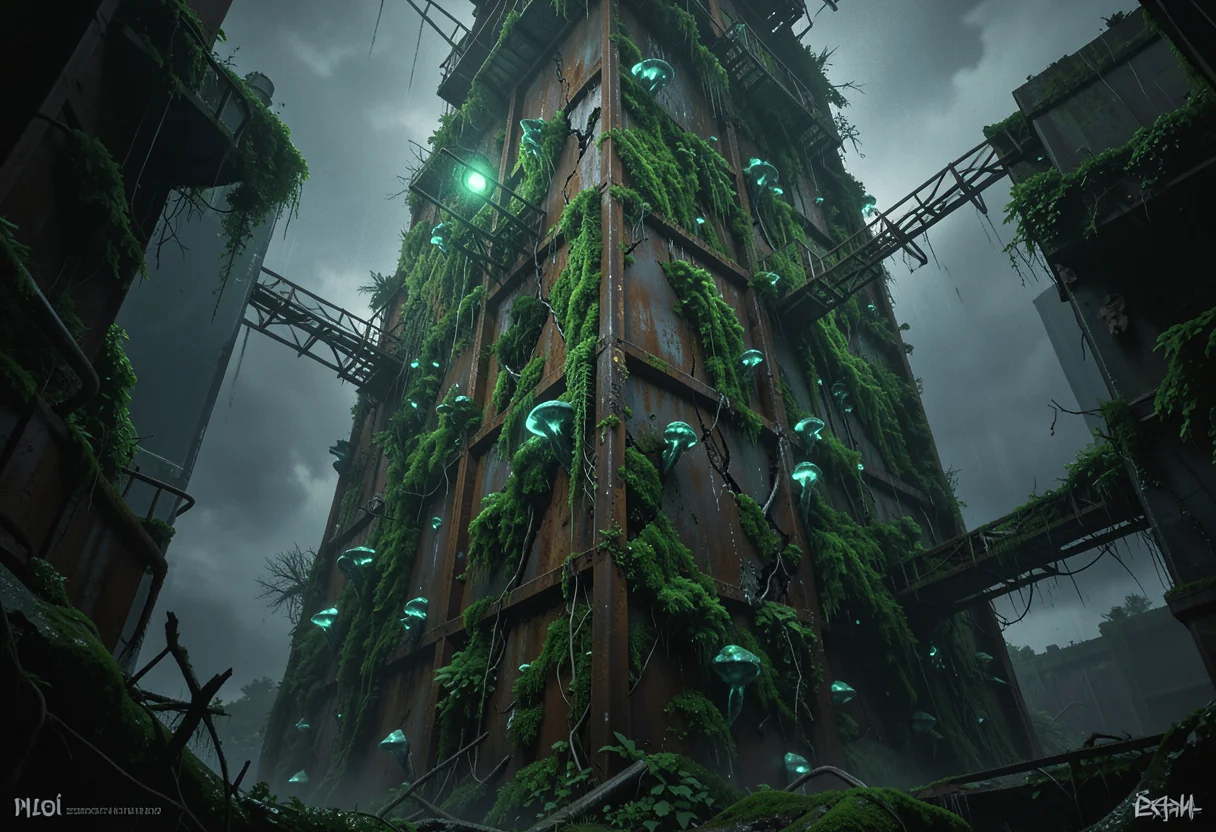 Rust Jungle Spire — Flux AI prompt