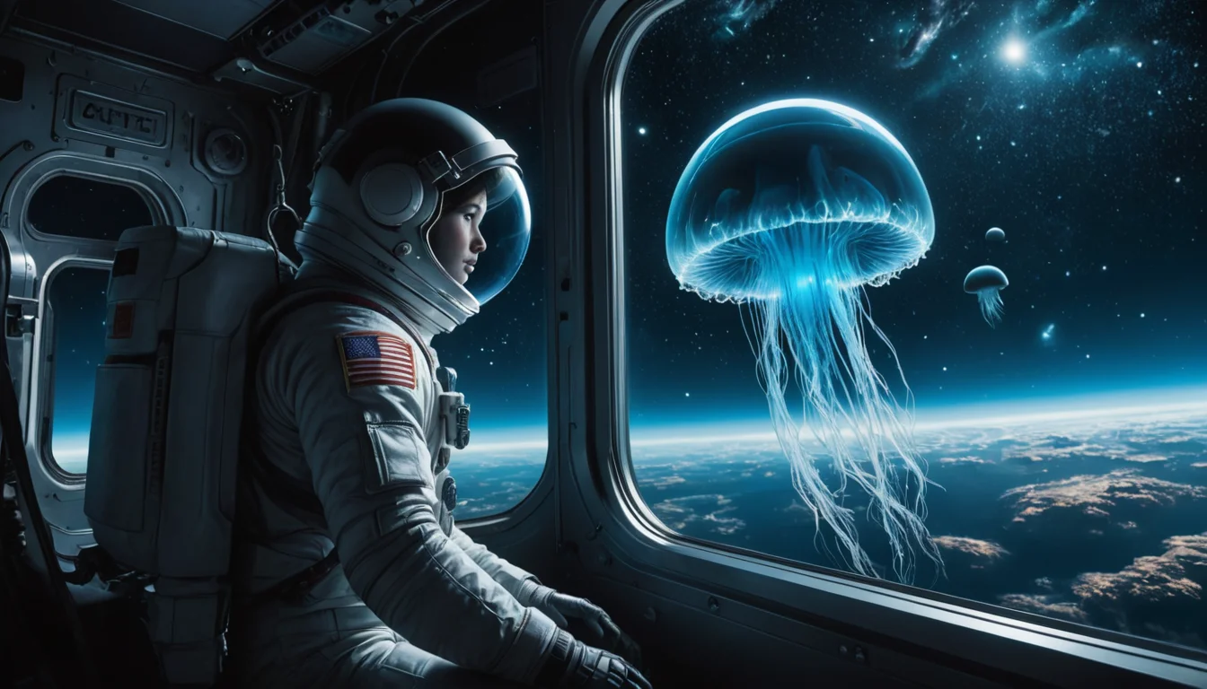 Jellyfish Drifting Past the Station — SDXL AI prompt