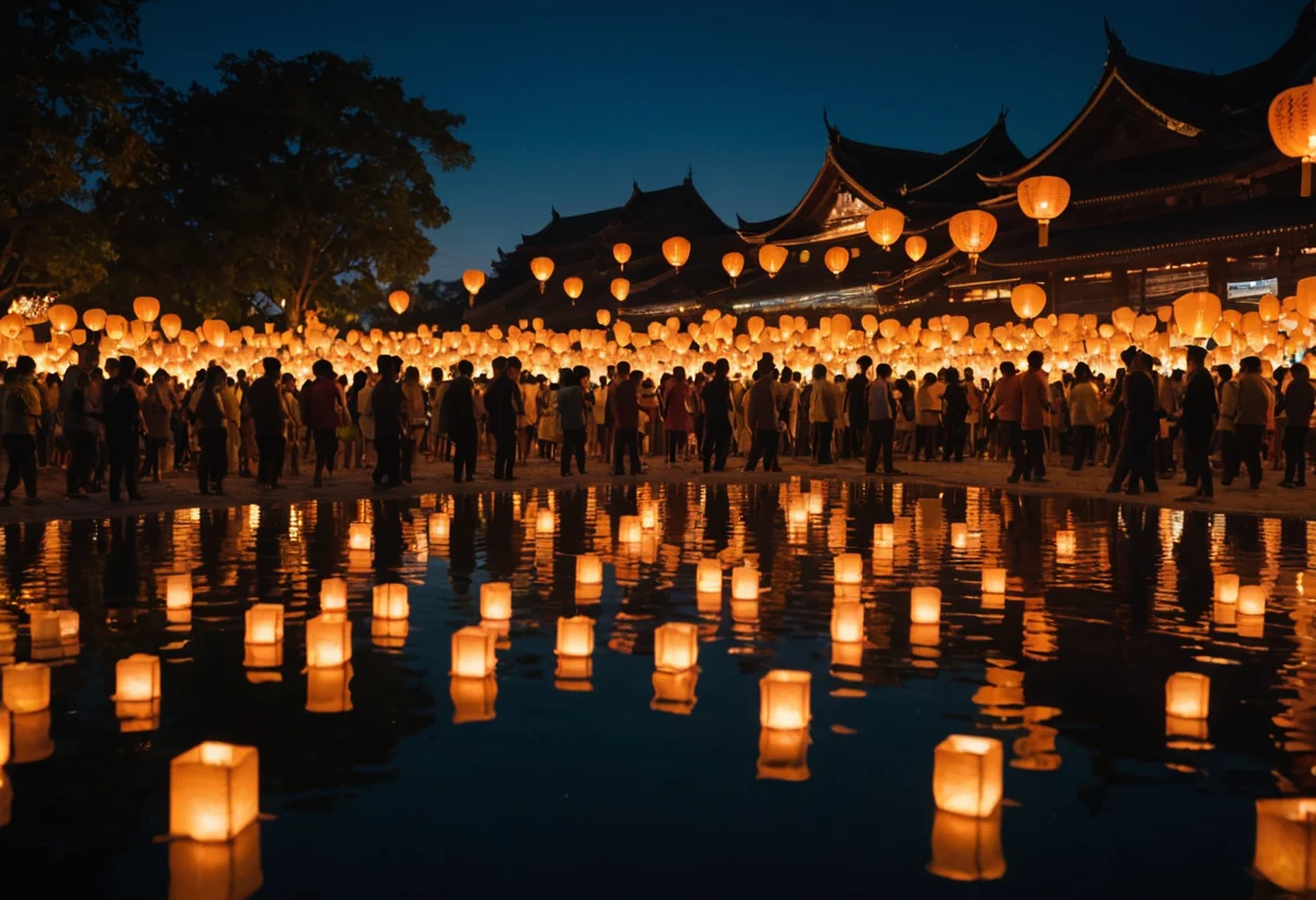 Lantern Festival in a Flooded Square — SDXL AI prompt