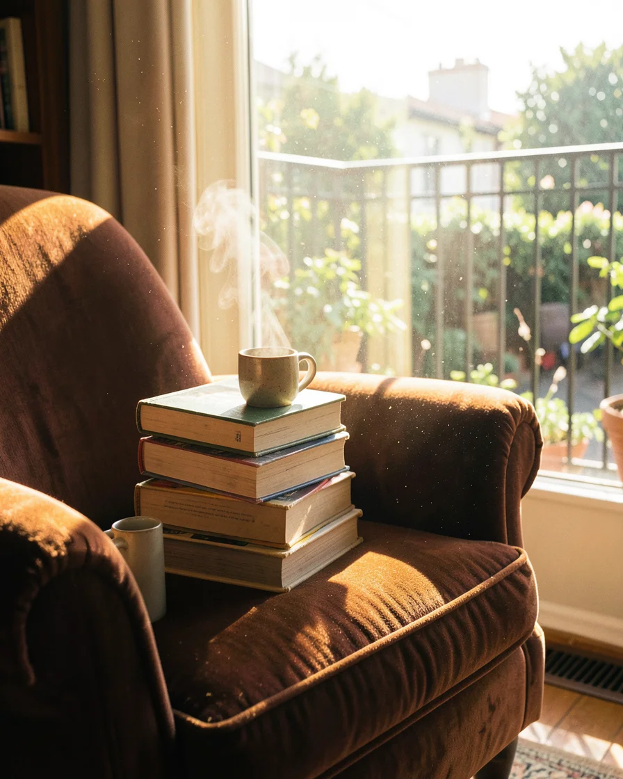 Golden Hour Reading — Flux AI prompt