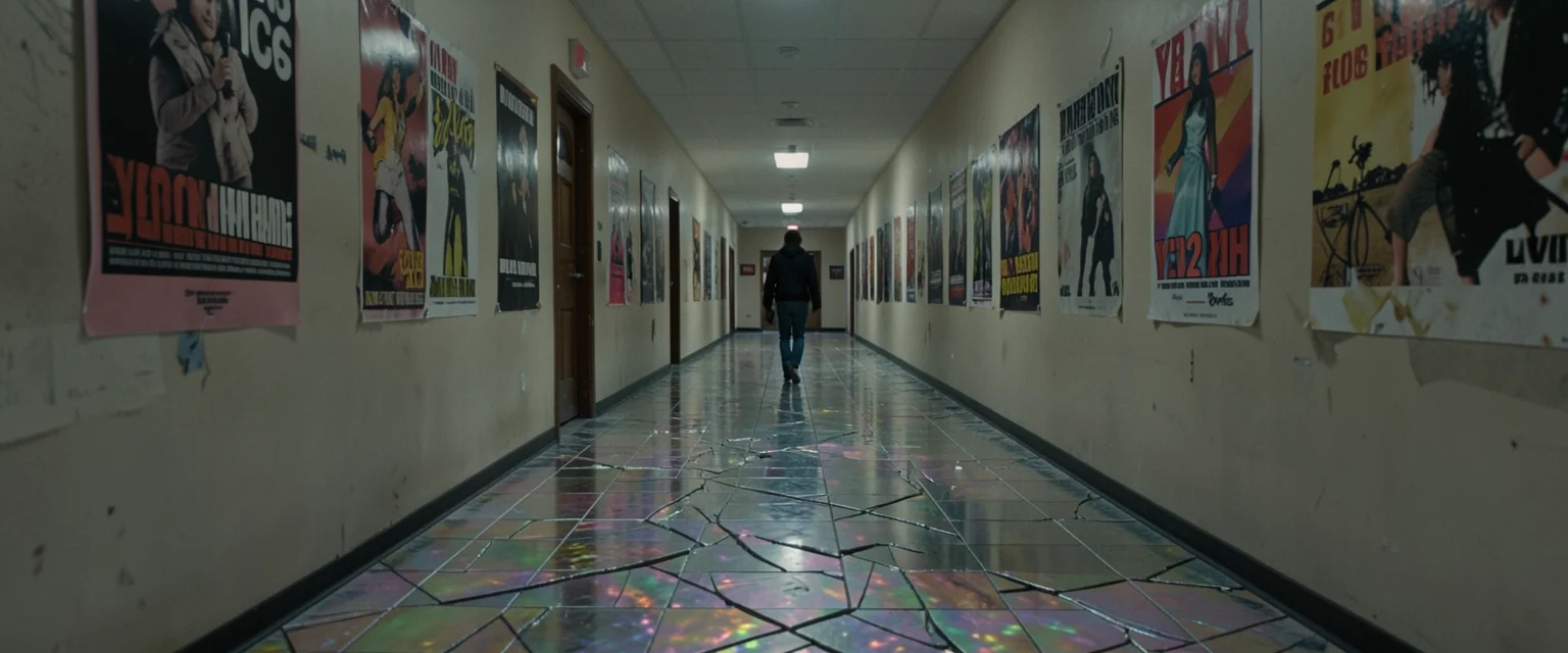 Fading Pixel Hallway — Flux AI prompt