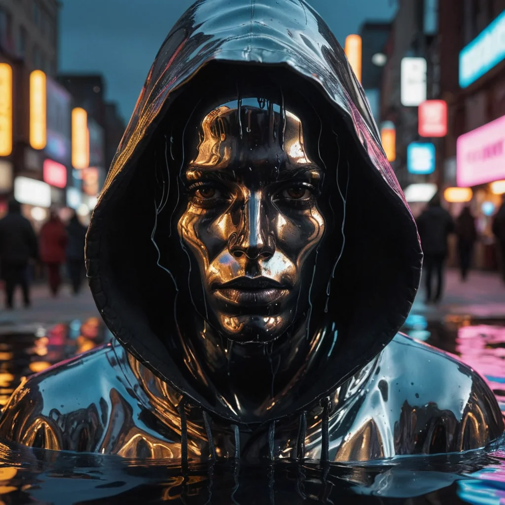 Liquid Chrome Portrait — SDXL AI prompt