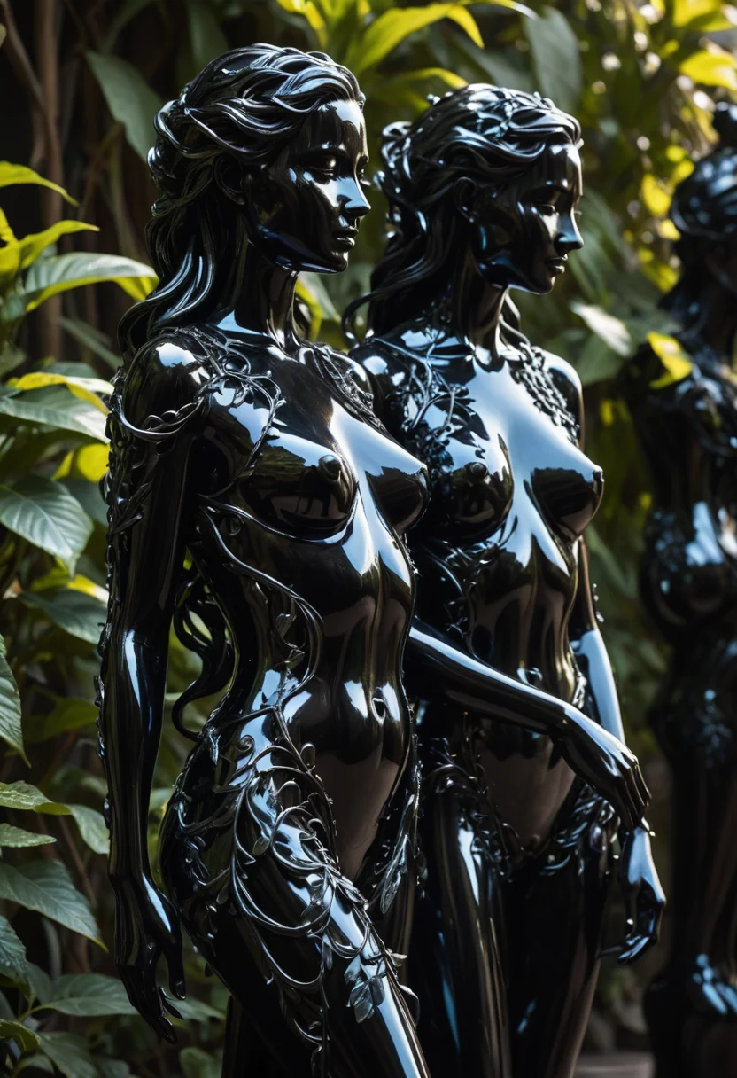 Liquid Metal Garden — SDXL AI prompt