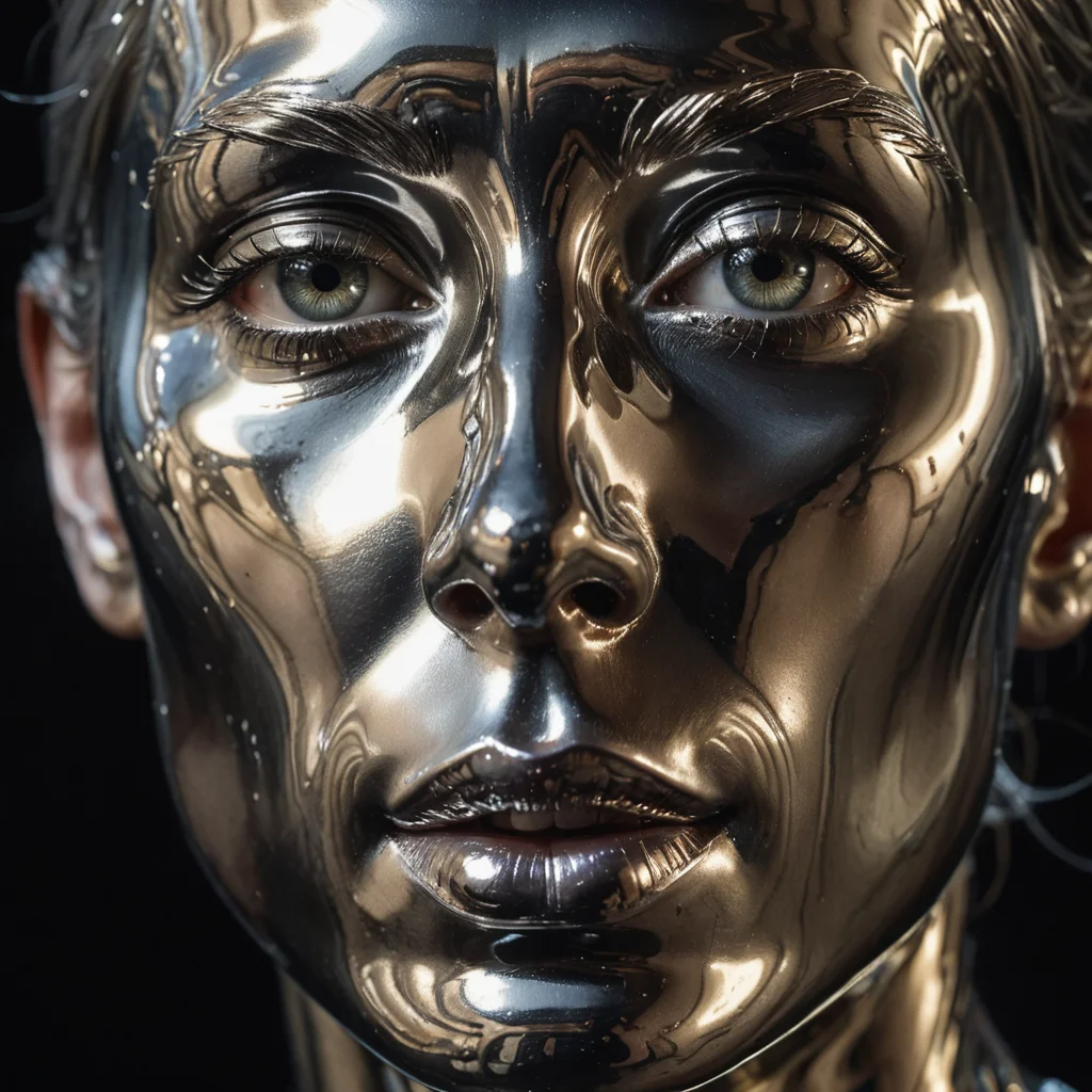 Liquid Metal Portrait (still-life) — SDXL AI prompt